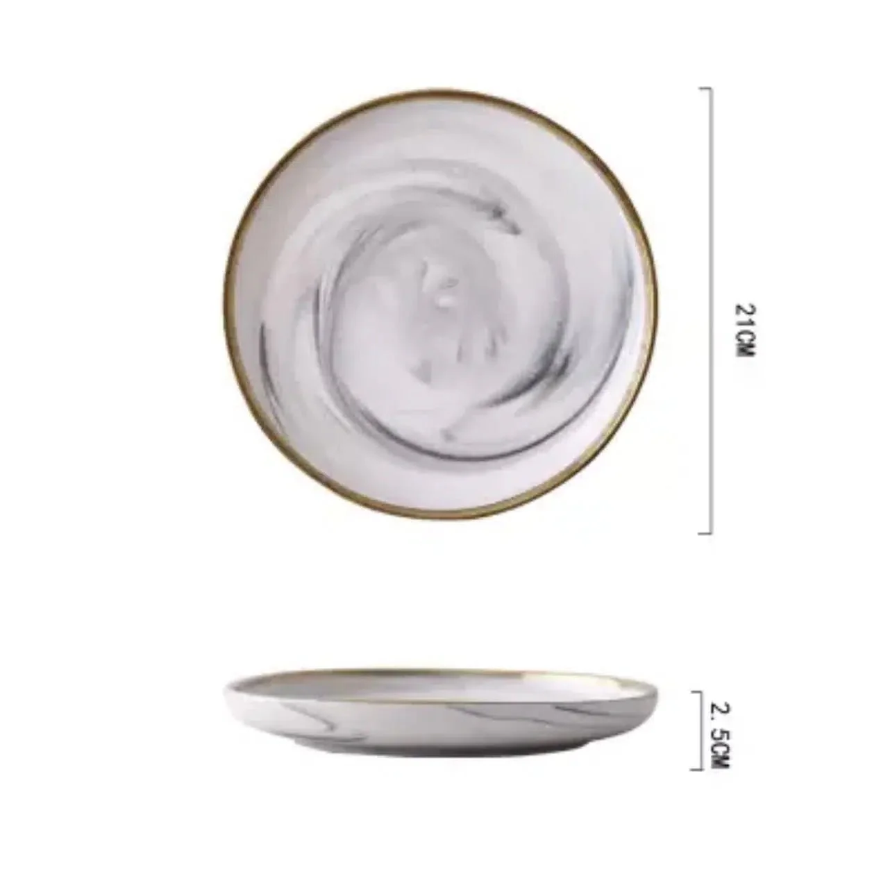 Marble Pattern Porcelain Plate Set - Image 9